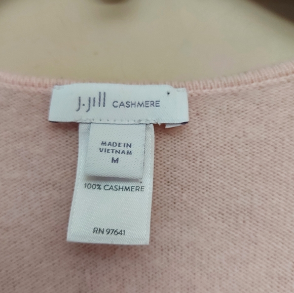 J.Jill Cashmere V Neck light pink oversized sweater Size Medium - Picture 4 of 6